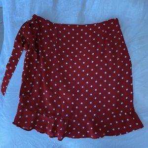 Red Polka Dotted Mini Skirt